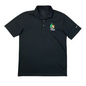 Nike Golf Shirt Mens M Medium Black Micro Pique 2.0 Performance Golf Polo